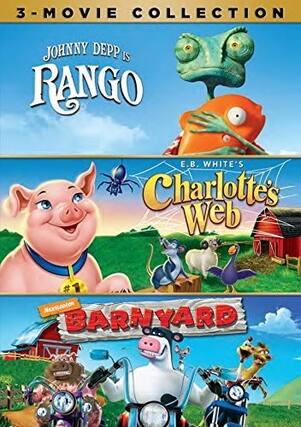 Front. Charlotte’s Web / Barnyard / Rango - DVD.