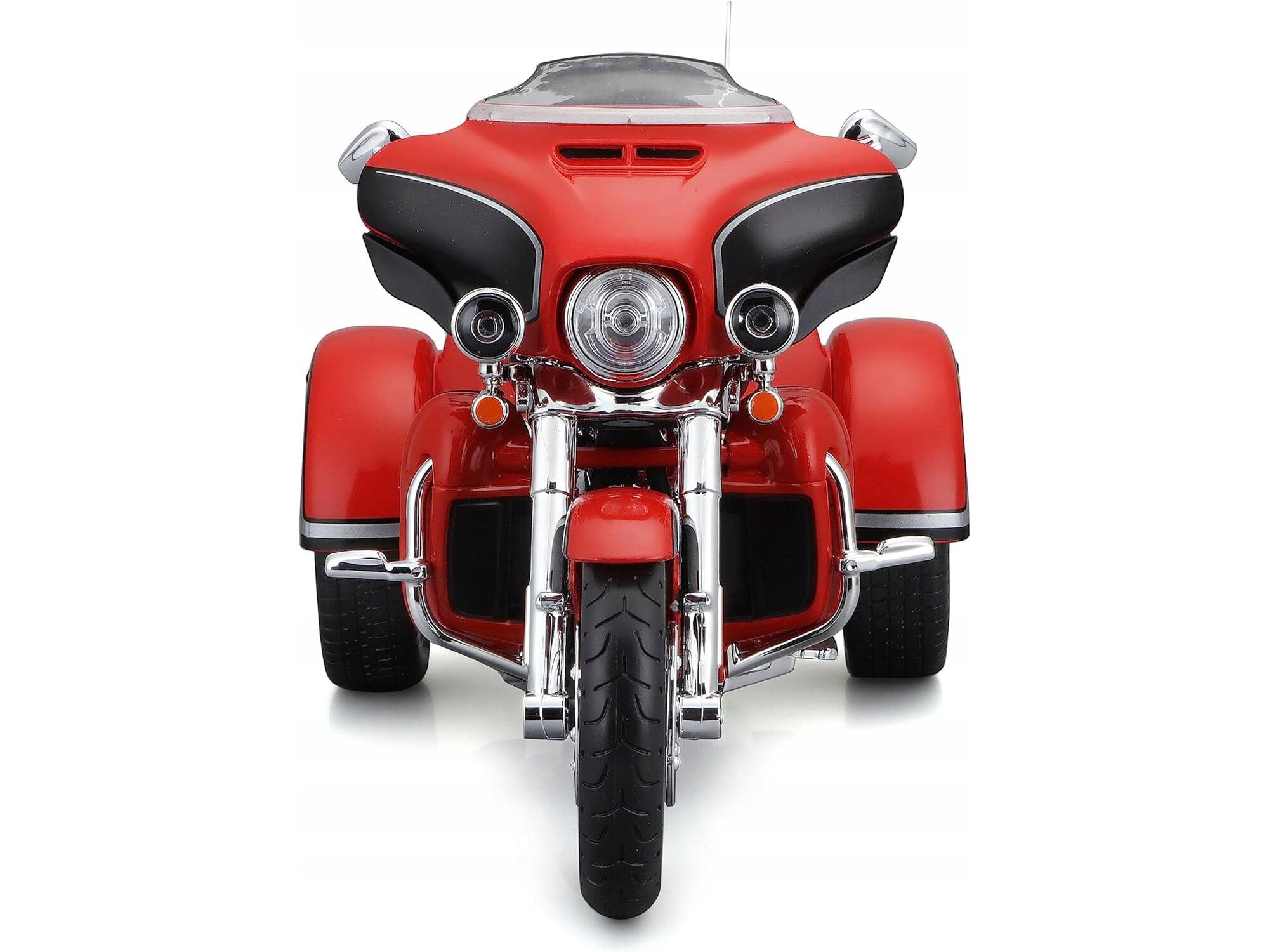 Left. Maisto - 2021 Harley Davidson CVO Tri Glide Motorcycle Orange "H-D Custom" 1/12 Diecast Model by Maisto - Orange.