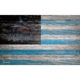 Fan Creations - Miami Marlins 11'' x 19'' Distressed Flag Sign - Multicolor