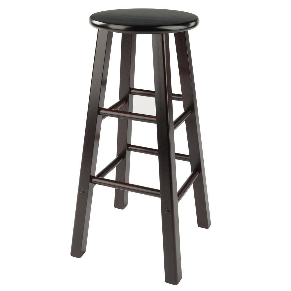 Left. FurniFact - 2-Piece Bar Stool Set - Espresso.
