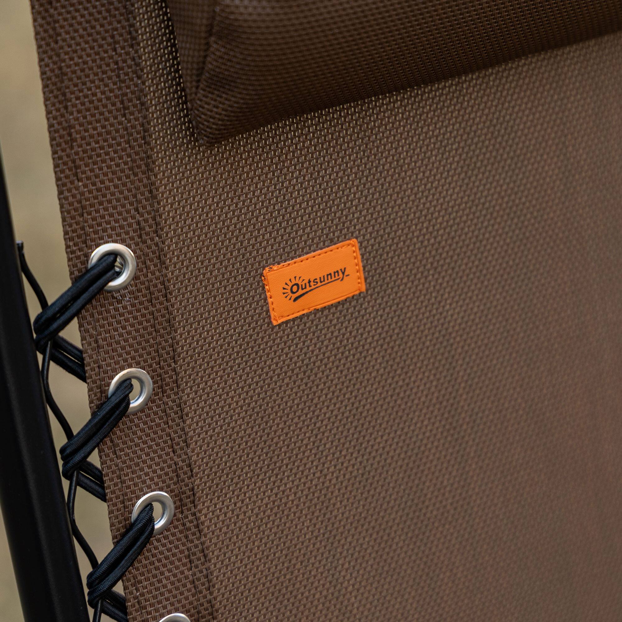 Alt View 8. Outsunny - Zero Gravity Chair Set with Side Table, Folding Reclining Chair with Cupholders & Pillows, Adjustable Lounge Chair - Brown.