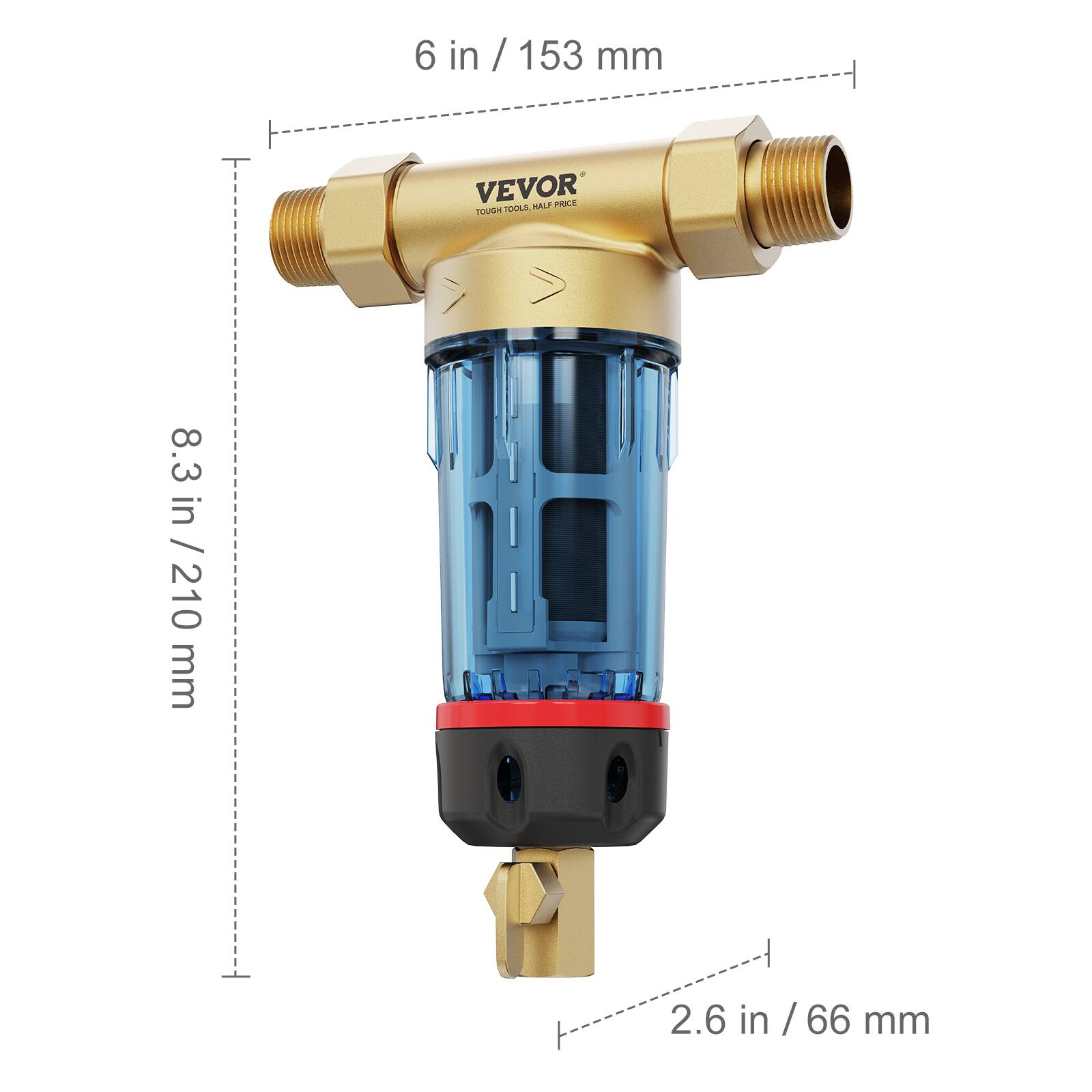 6 in / 153 mm  
8.3 in / 210 mm  
2.6 in / 66 mm