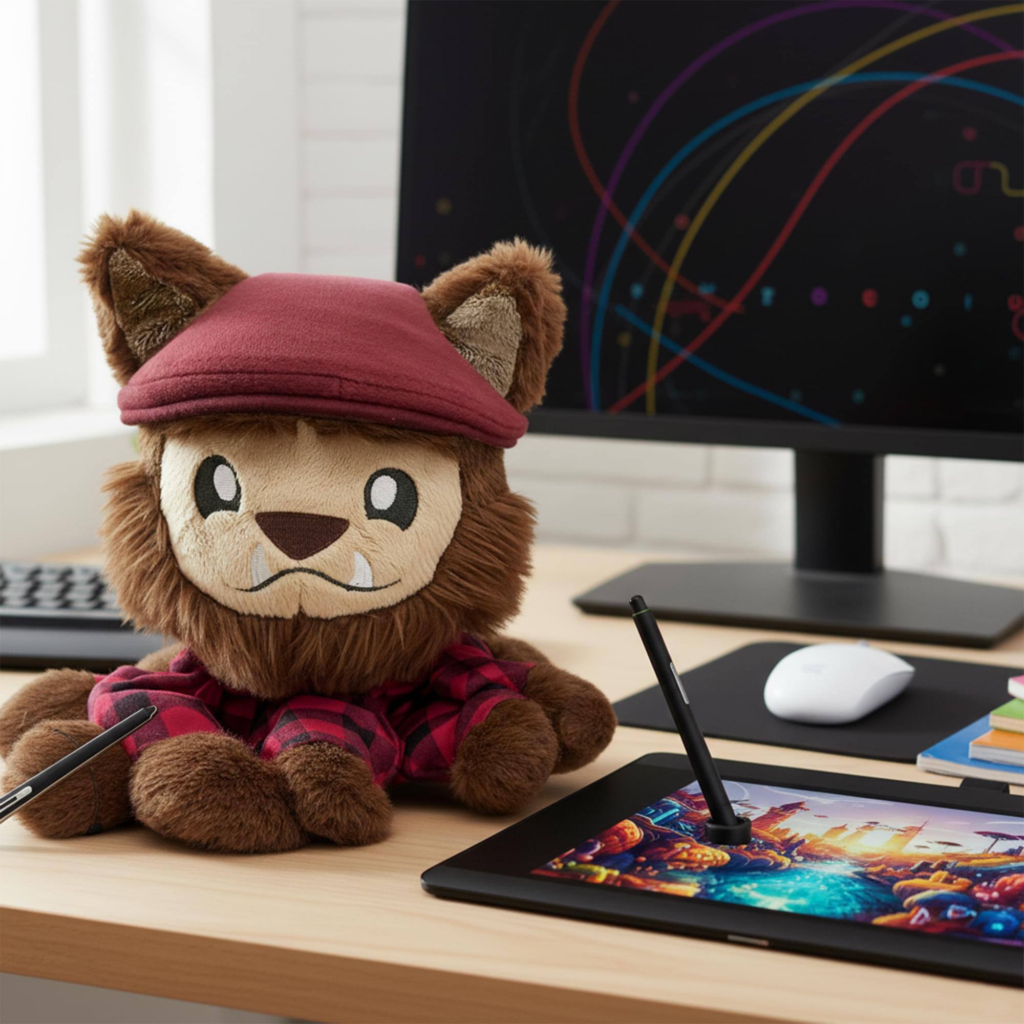 Alt View 2. Tentacle Kitty - Tentacle Kitty Johnsquatch 11 Inch Plush - Brown.