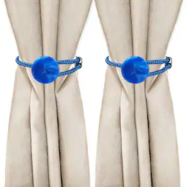 Unique Bargains - Premium 2pcs Rope Curtain Tiebacks with Buckle Decorative Holders for Home Office Thin Sheer Window Curtains - Blue