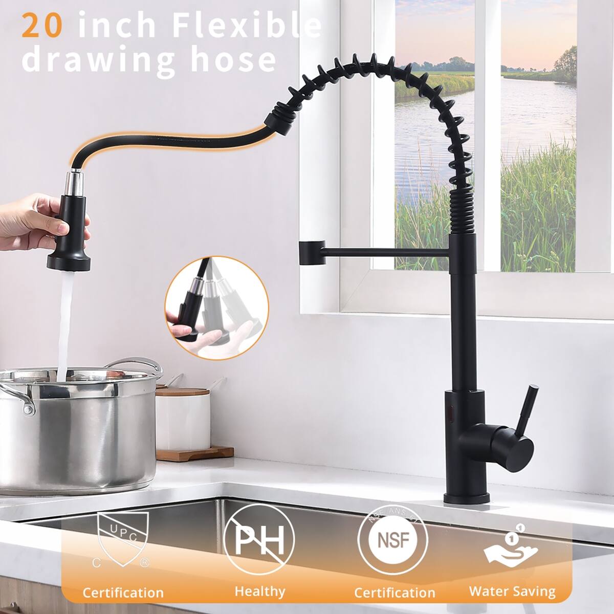 20 inch Flexible drawing hose

UPC C
PH
ANS NSF
Certification
Healthy
Certification
Water Saving