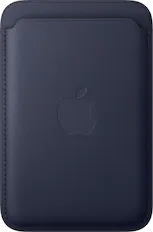 Front. Apple - iPhone FineWoven Wallet with MagSafe - Navy.