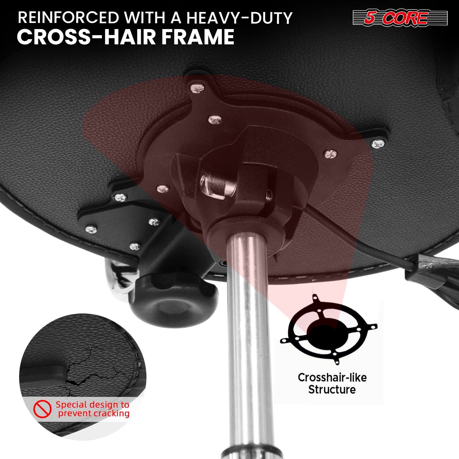 REINFORCED WITH A HEAVY-DUTY CROSS-HAIR FRAME

5 CORE

Special design to prevent cracking

Crosshair-like Structure