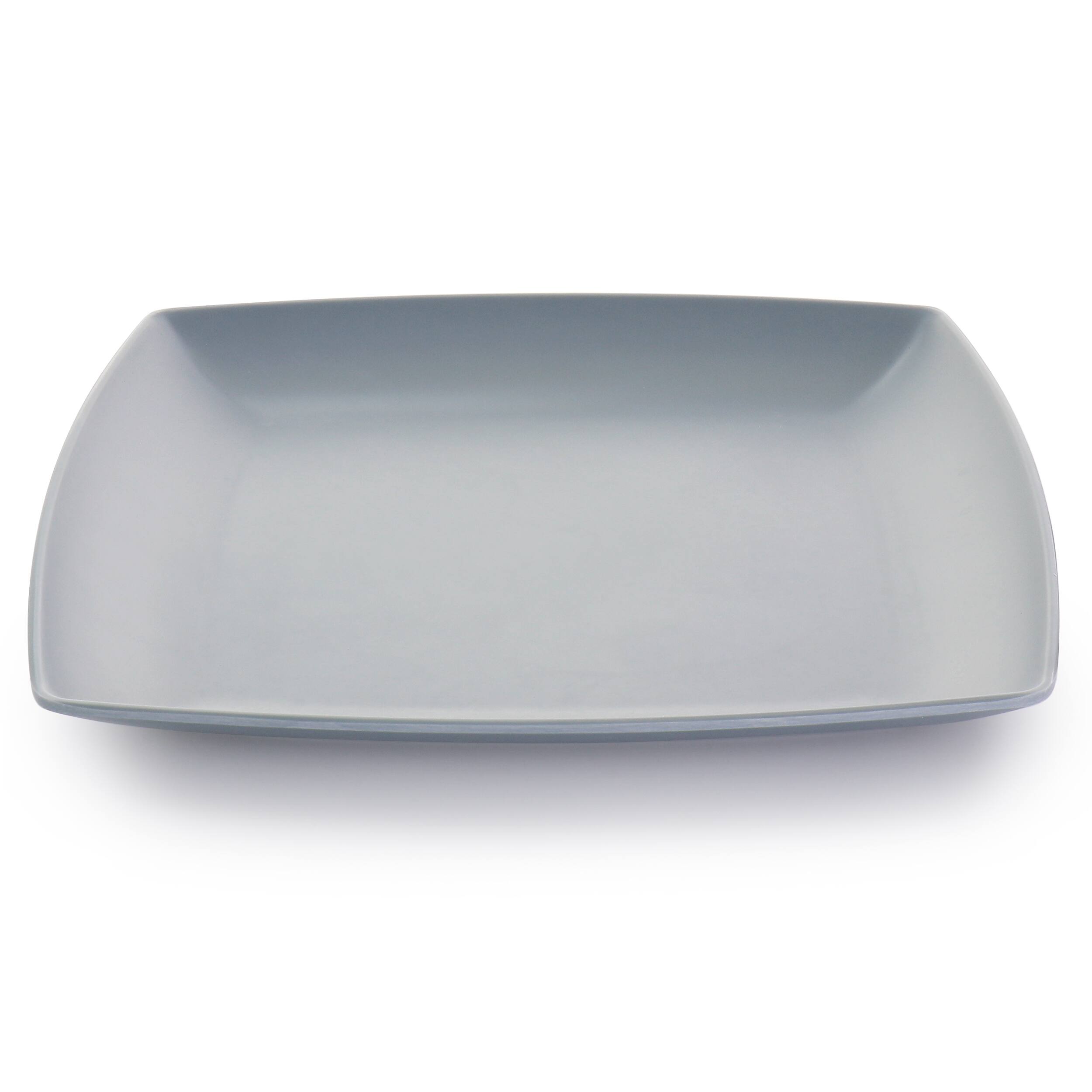 Alt View 2. Gibson - Gibson Home 12 Piece Grayson Melamine Square Dinnerware Set in Gray - Gray.