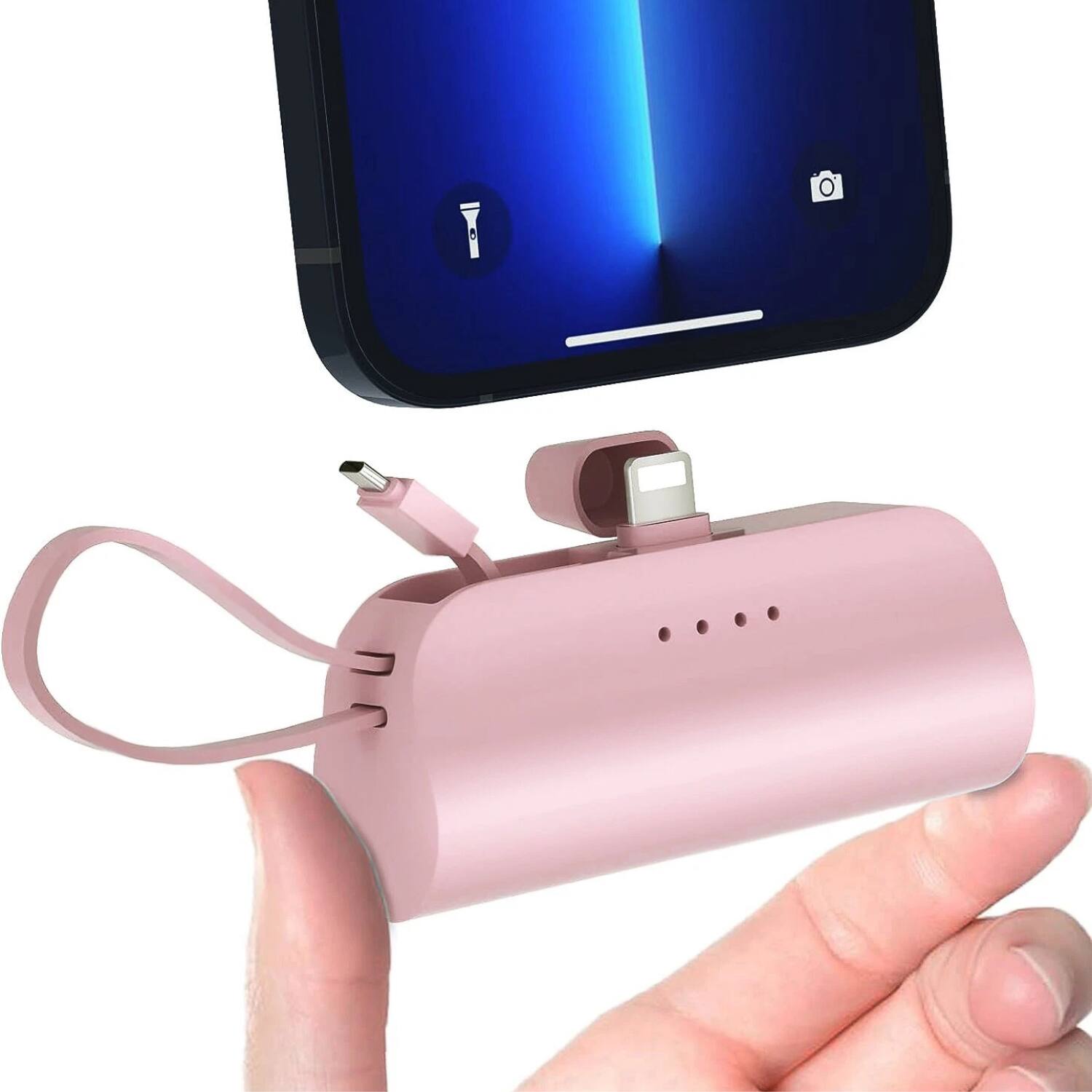 Angle. Stock Preferred - Portable Phone Charger 5000mAh - Pink.