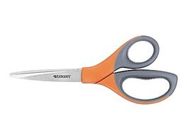 Westcott - Elite 8" Stainless Steel Scissors, Pointed Tip - Orange/Gray