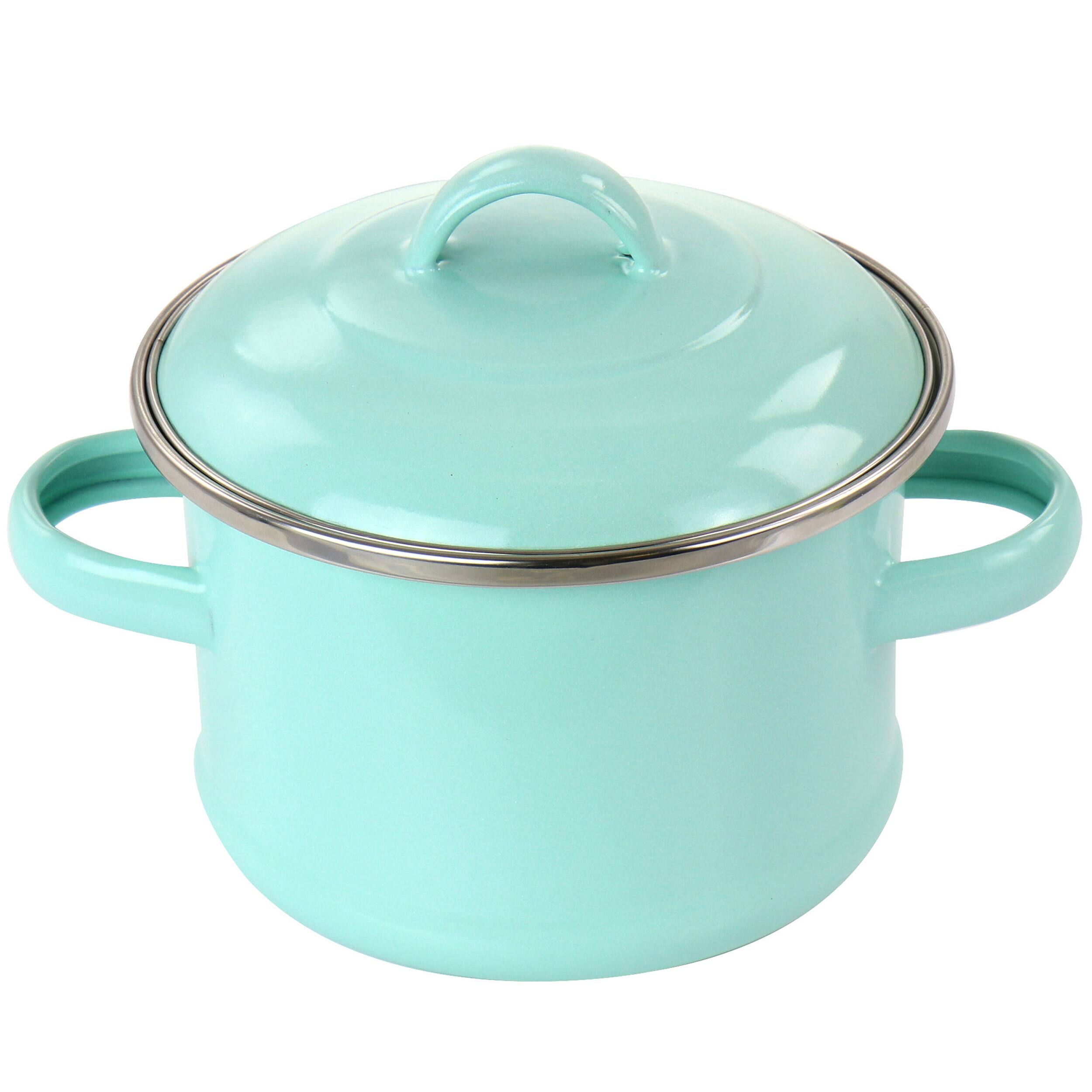 Alt View 6. Martha Stewart - Martha Stewart Enamel on Steel Mini Dutch Oven - Turquoise.