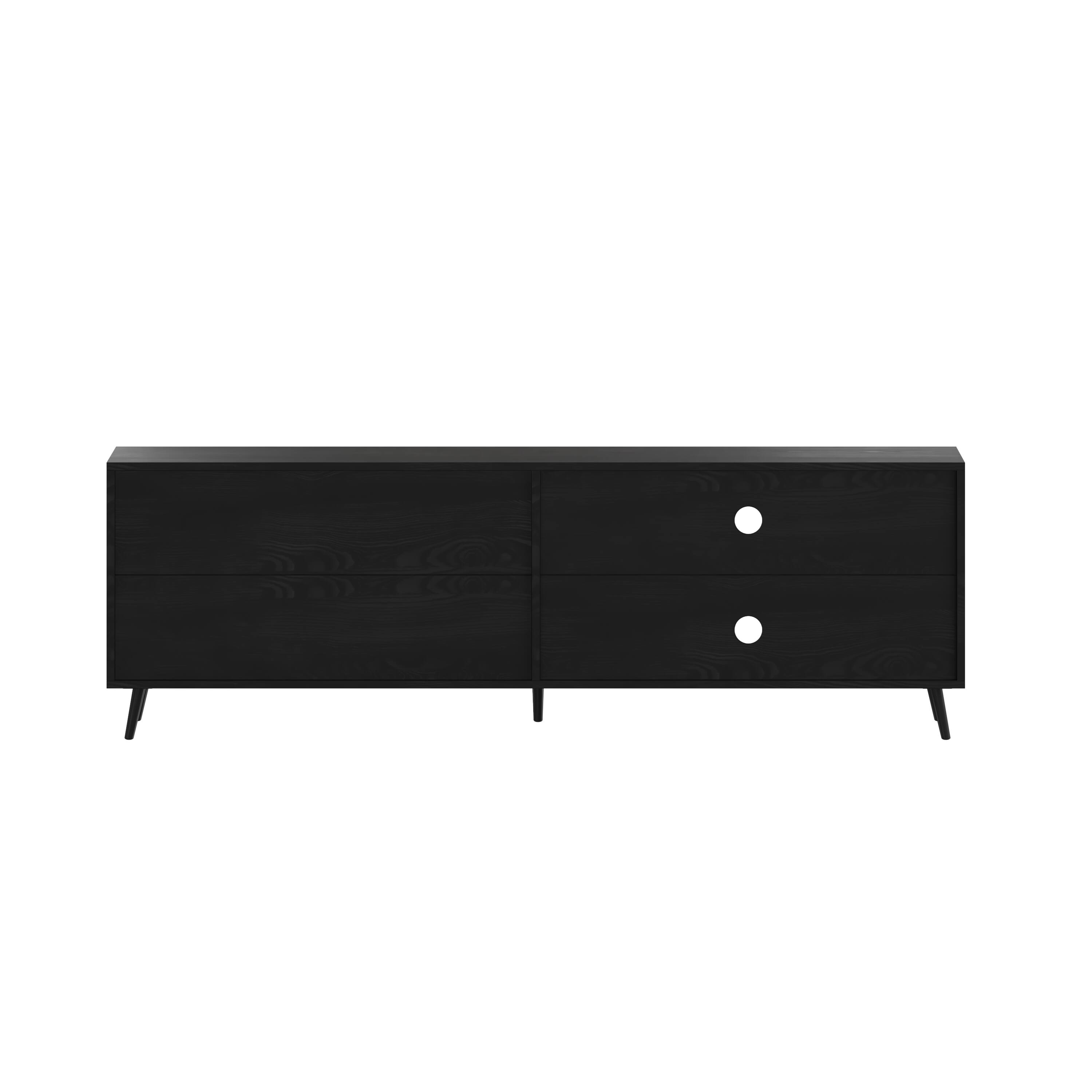 Alt View 16. Alamont Home - Nelson TV Stand for up to 60" TV's with Adjustable Shelf and Storage Drawers - Black.