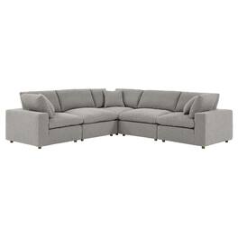Commix 5-Piece Down Filled Overstuffed Boucle Sectional Sofa by Modway - Gray
