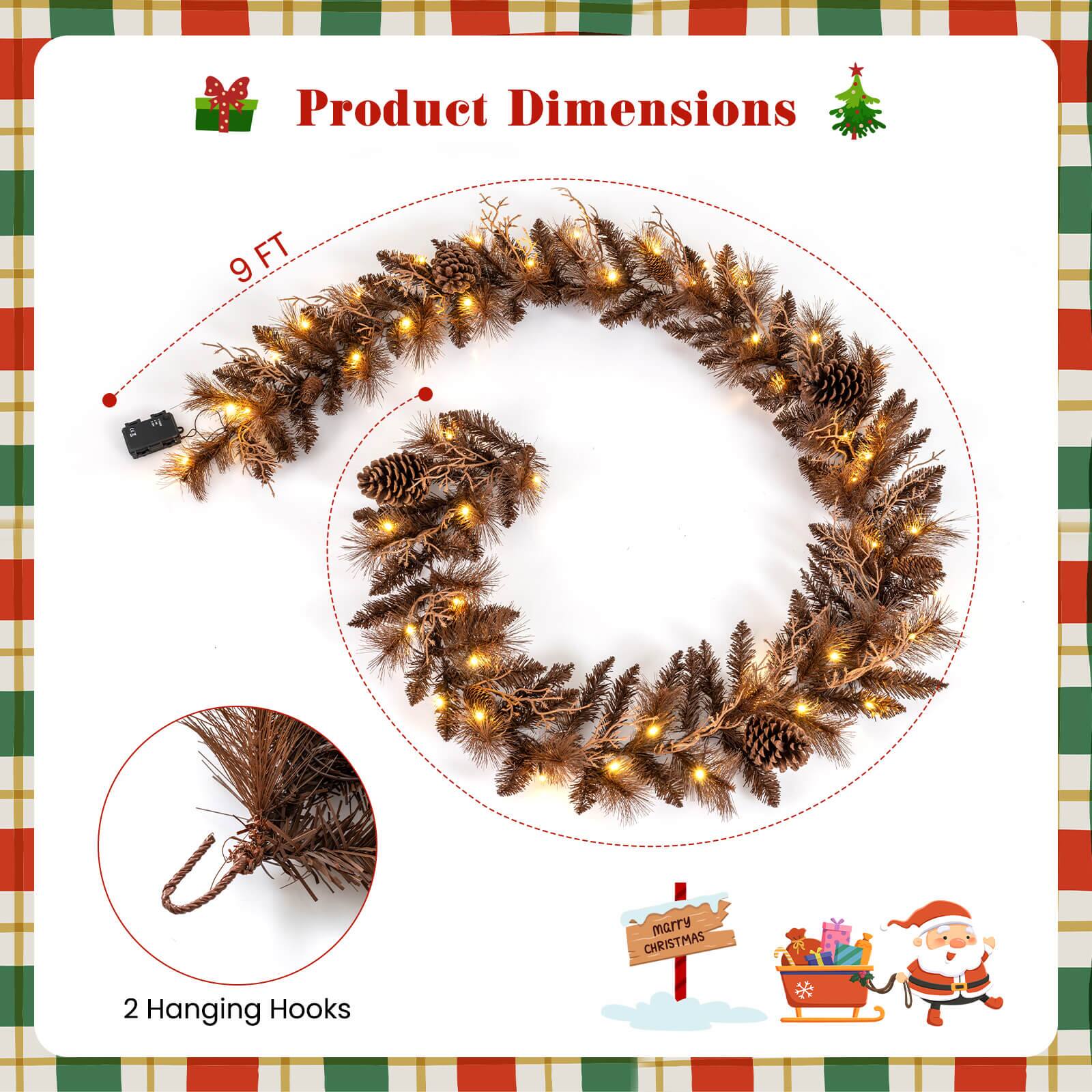 Product Dimensions  
9 FT  
2 Hanging Hooks  
Merry Christmas