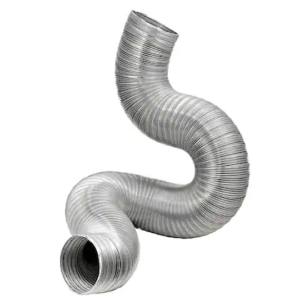 Front. Lambro - 8-Ft Flexible Aluminum Semi-Rigid Double-Lock Air Duct 8" Diameter.