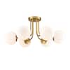 Front. MOOSE - Como Modern Globe Ceiling Light , 6-Light - Brass.