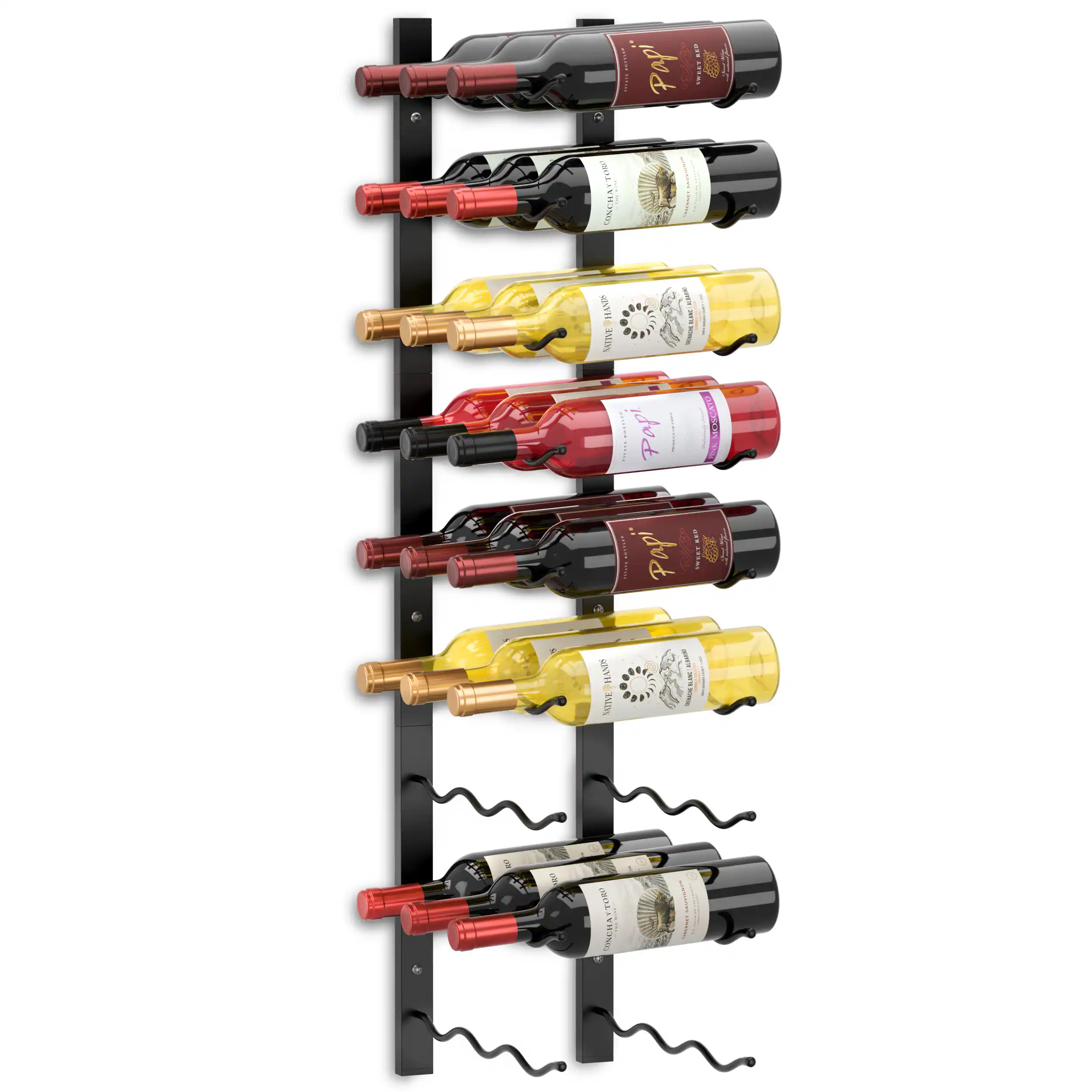 Sorbus Wall Mounted Wine Rack, 27 Bottle Triple Row Holder, 1 Pack ...