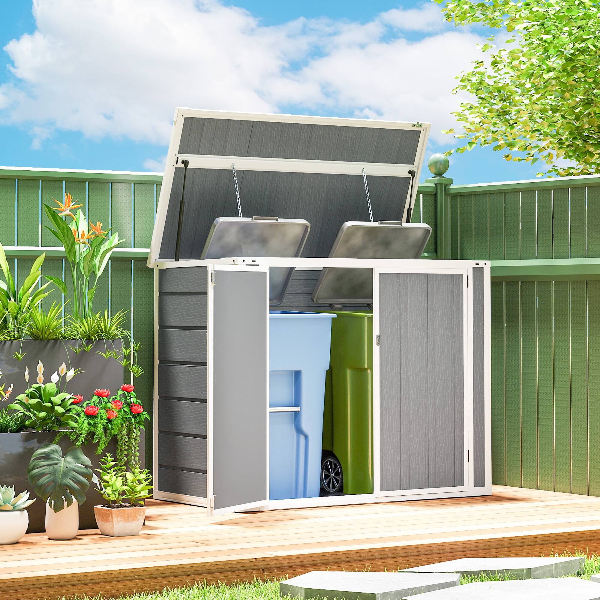 Alt View 1. Outsunny - x 2.5FT Outdoor Horizontal Storage Shed.