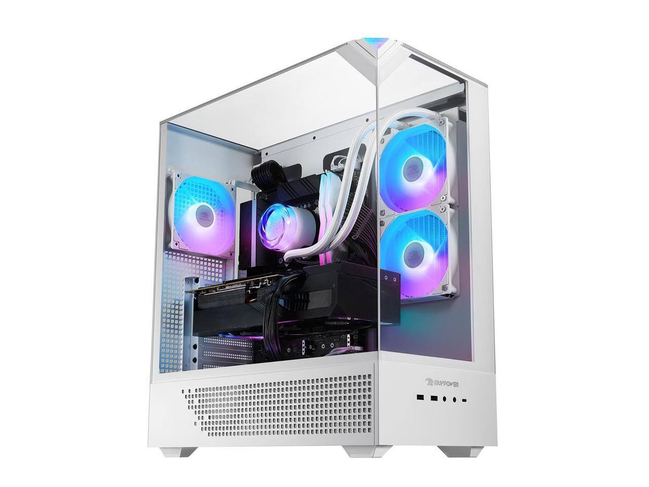 Alt View 8. iBUYPOWER - iBUYPOWER Element Gaming PC - Ryzen 7 7800X3D, RX 9070XT 16GB, 32GB DDR5, 2TB SSD, Win 11, KB+Mouse - White.