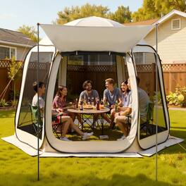 Boyel Living - Screen House Tent 10x10 Pop Up Mesh Gazebo Shelter - Beige