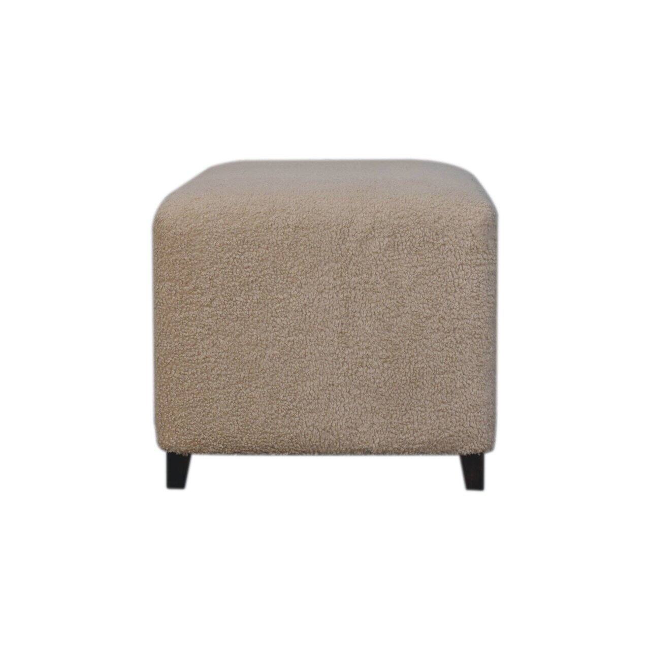 Alt View 5. Artisan Furniture - Artisan Furniture Bliss Cream BouclÃ© Ottoman, Upholstered, Cream - Cream.