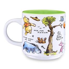 Disney - Winnie the Pooh Allover Icons Ceramic Mug | Holds 13 Ounces - Green