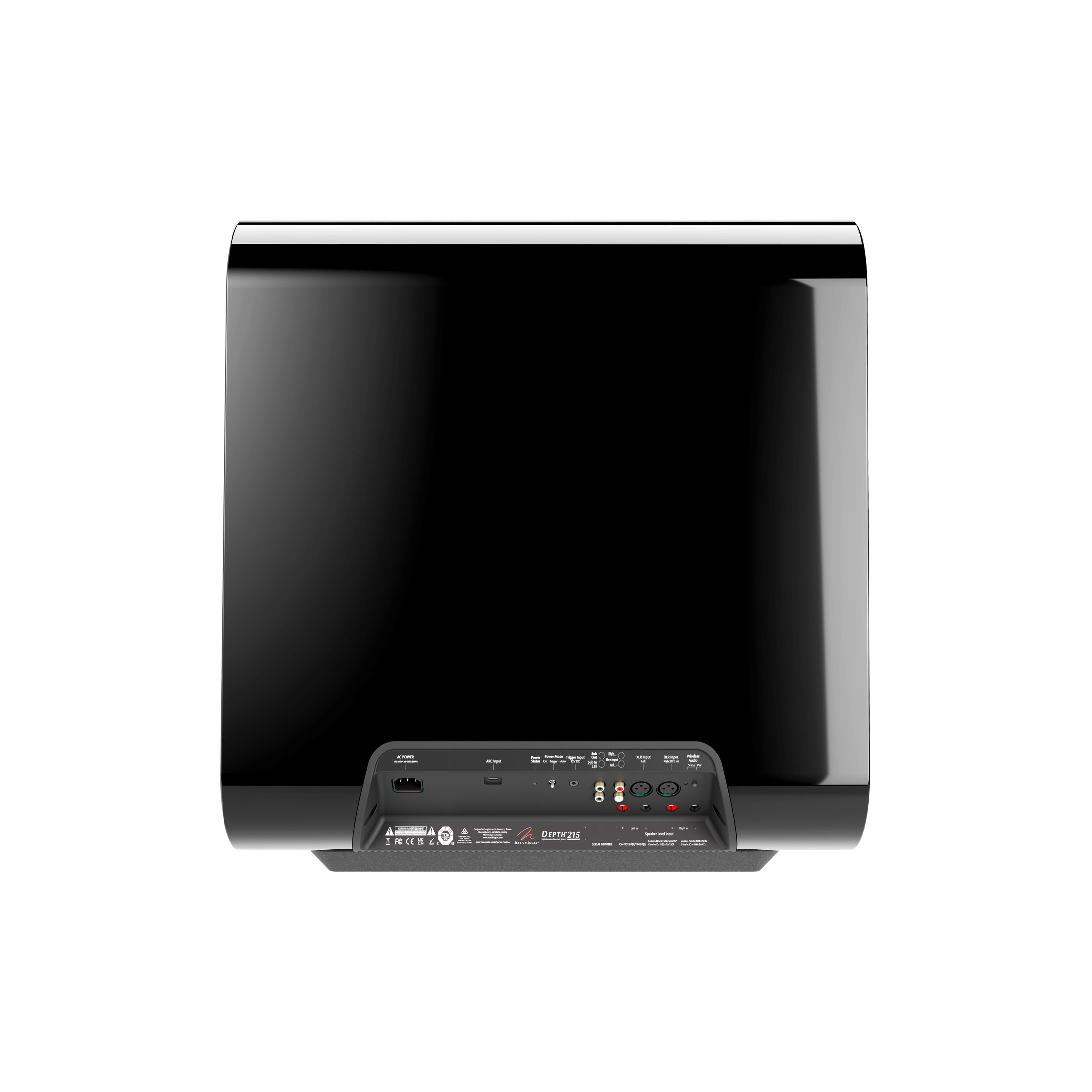 Alt View 5. MartinLogan - Depth 215, Dual 15” 4.4kW Powered Subwoofer, with BalancedForce Technology, Sub Control App, and Wireless Built-In - Gloss Black.