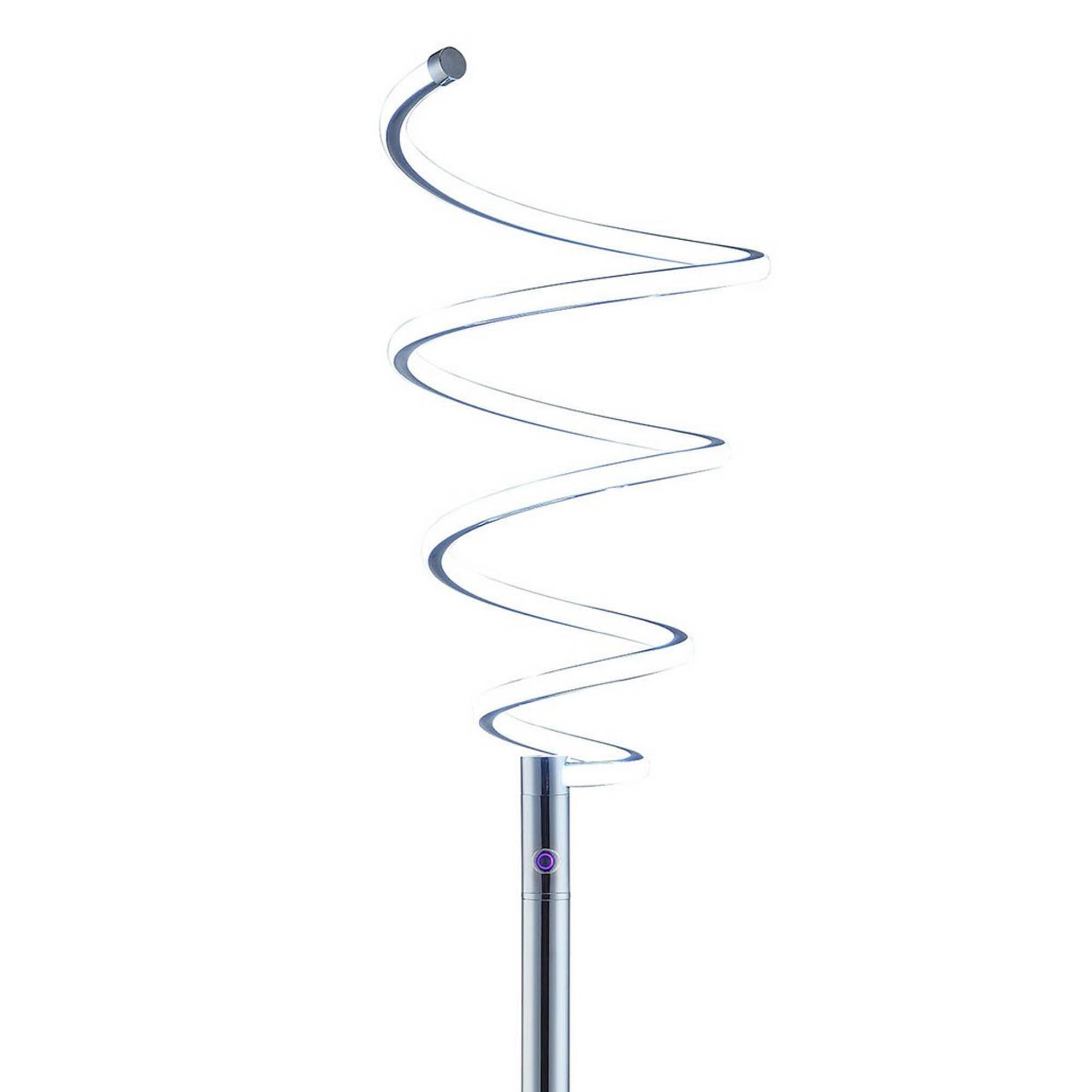 Left. Manhattan Lane - Sun 58 Inch Floor Lamp, Accent Twisted Modern Design, LED Chrome Base.