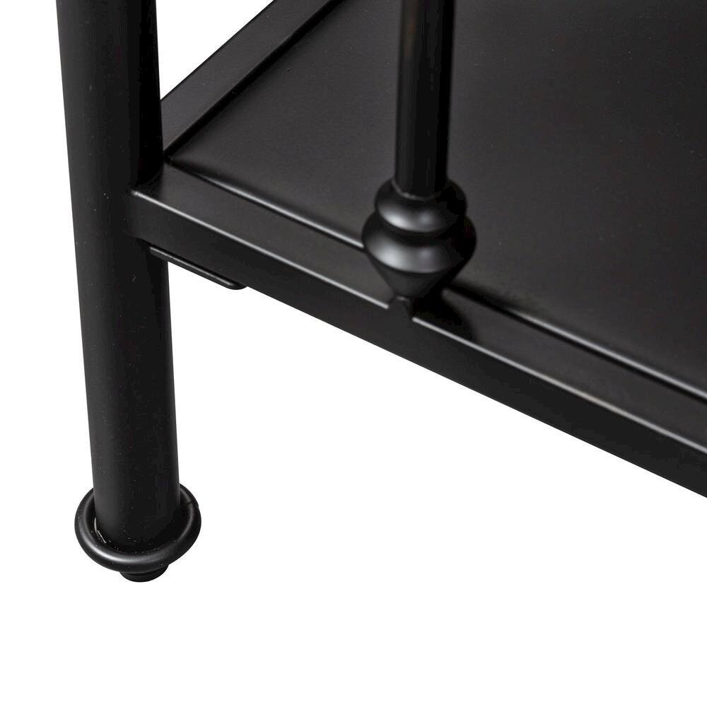 Alt View 4. Starlight Canyon Home - Black Metal Nightstand – Stylish Metal Side Table for Bedroom or Living Room - Black.