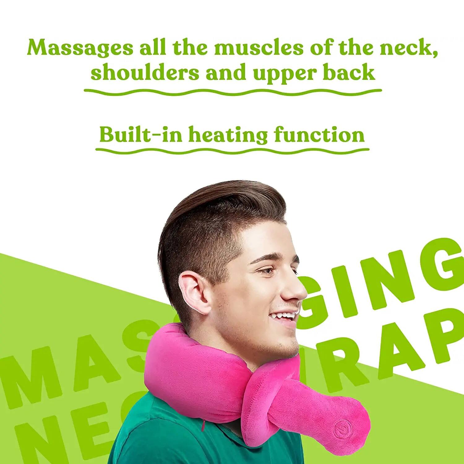Massages all the muscles of the neck, shoulders and upper back  
Built-in heating function