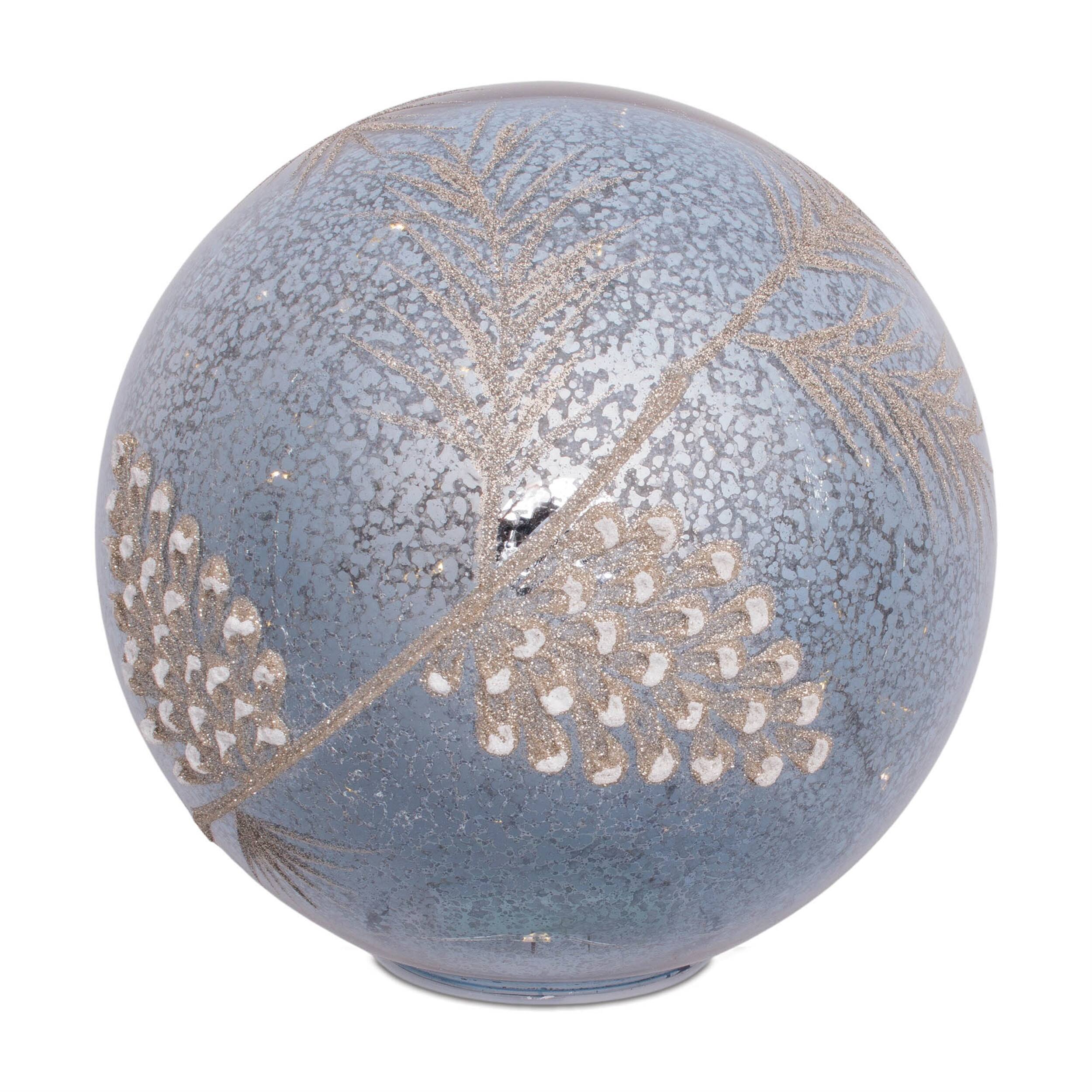 Angle. BreeBe - LED Pinecone Globe (Set of 2) - Blue, Gray.
