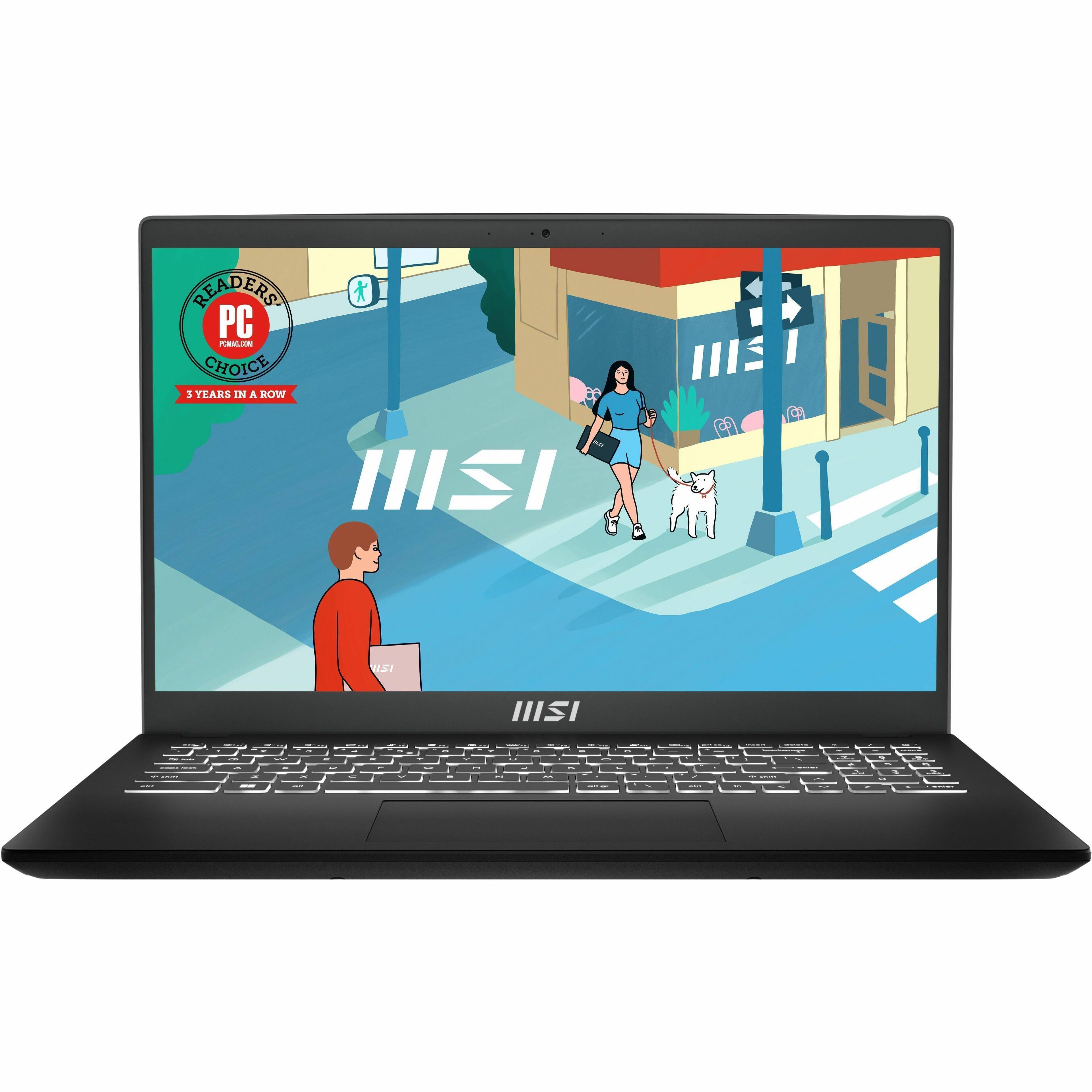 Front. MSI - Modern 15 15.6" Laptop - AMD Ryzen 5-7530U with 16GB Memory - 1 TB SSD - Classic Black.