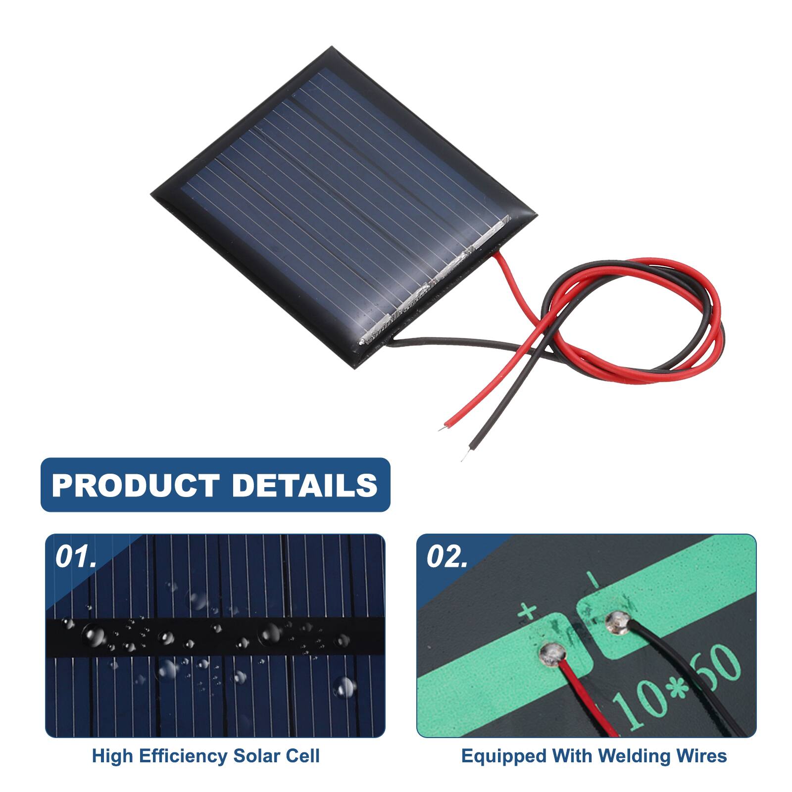 PRODUCT DETAILS

01. High Efficiency Solar Cell

02. I + 10*50 * 60
Equipped With Welding Wires