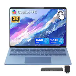 Microsoft - Surface 13.8" 2K Touchscreen Laptop,Snapdragon X Elite,16GB RAM,512GB SSD+1TB Dock,Backlit,Win11 - Sapphire