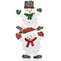 Costway - Christmas Yard Sign 54" Snowman Decorations W/ Stakes & String Lights - Multicolor - Front_Zoom