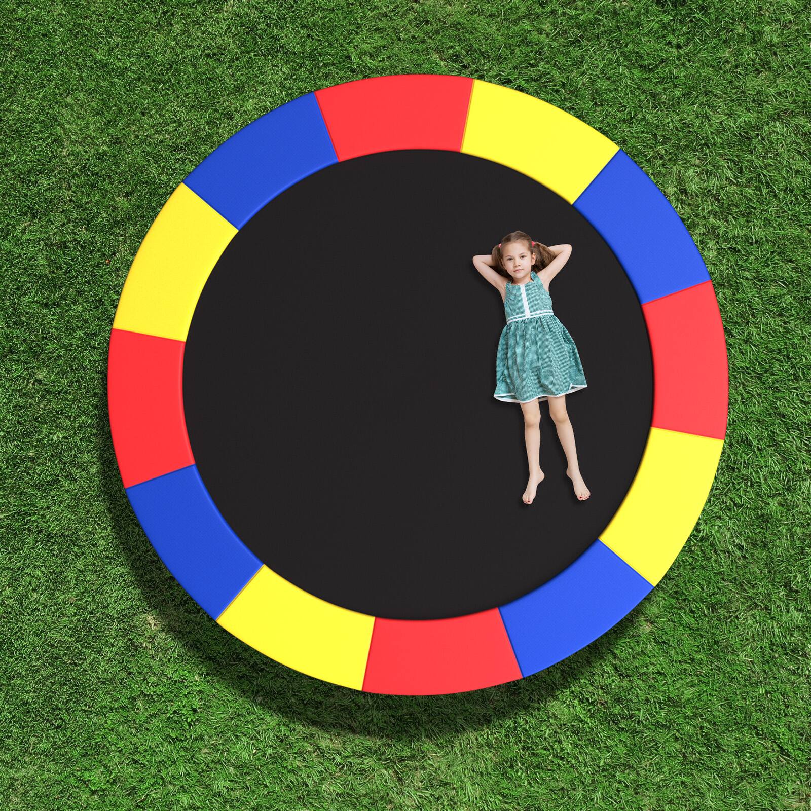 Alt View 1. Gymax - Gymax 12FT Trampoline Spring Cover w/Split Design Waterproof Surface EPE Foam Padding Multicolor - Multicolor.