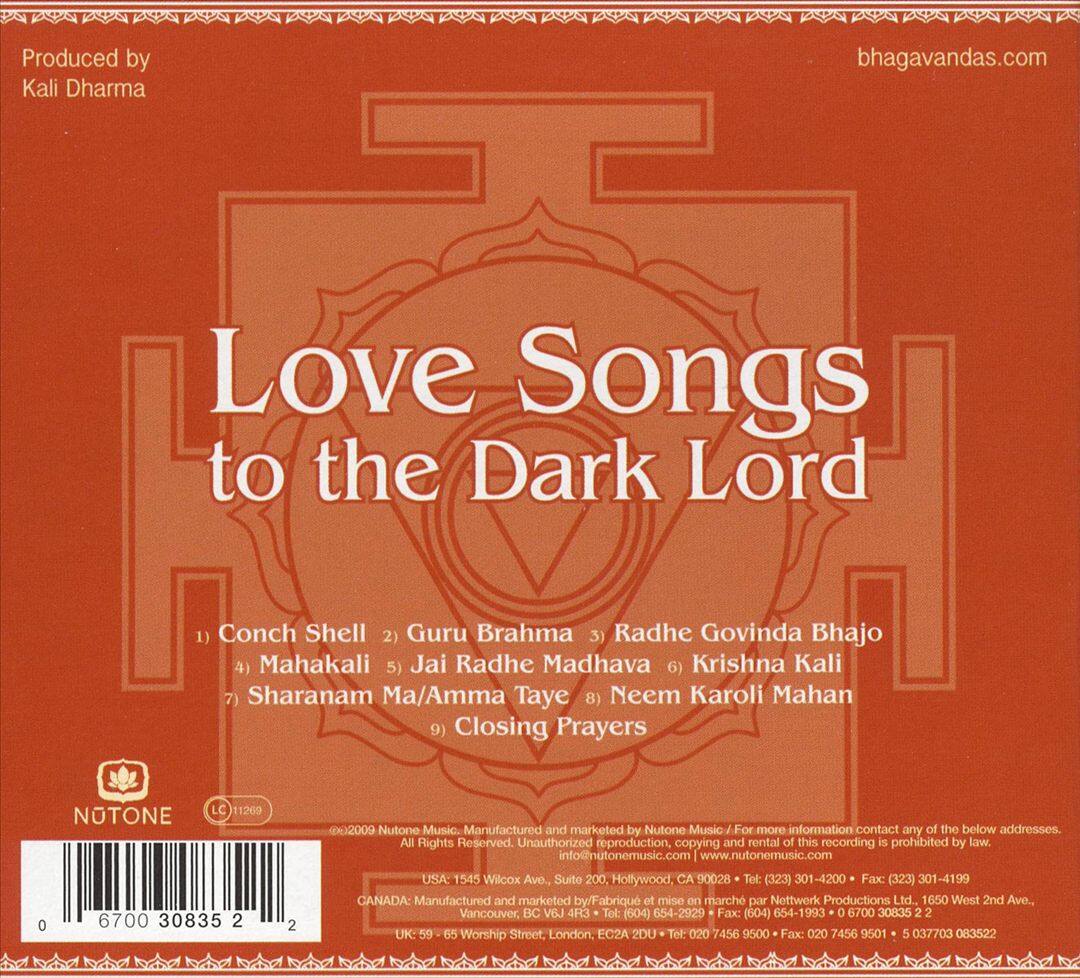 Back. Love Songs to the Dark Lord [CD].
