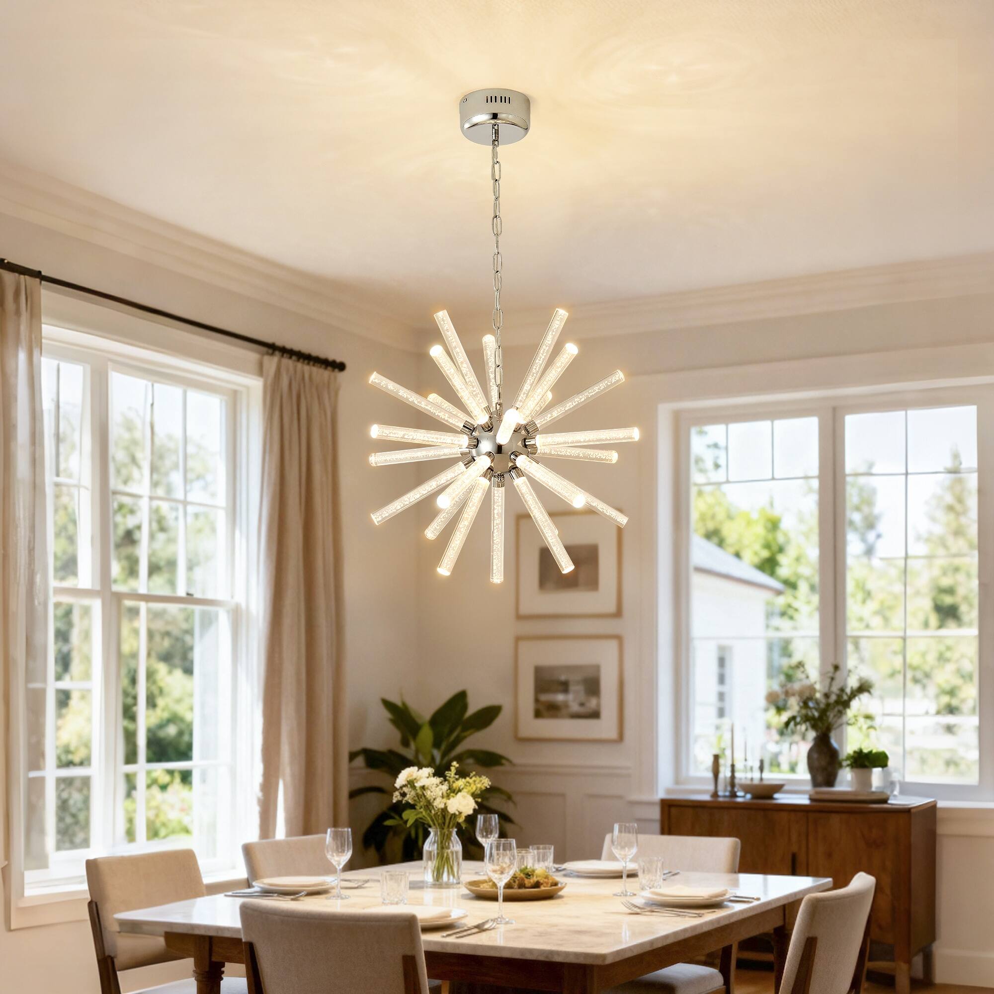 Alt View 2. Boyel Living - 24 Light Bubble Pillar Chandelier Adjustable Pendant Lights Living Room Dining Room.