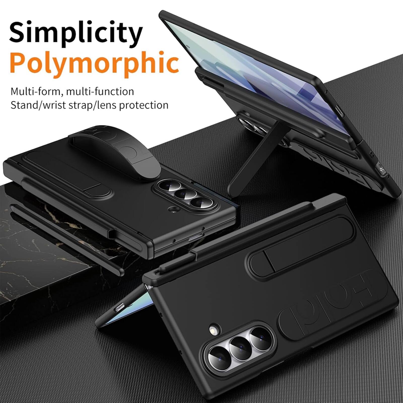 Simplicity Polymorphic  
Multi-form, multi-function  
Stand/wrist strap/lens protection