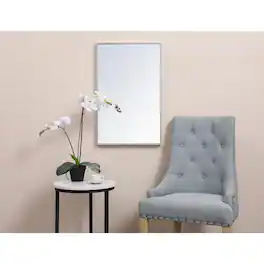 Elegant Decor - Metal frame rectangle mirror 18x28 inch in - Silver