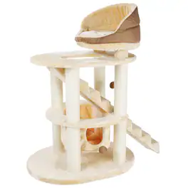 TRIXIE - Elsa Senior Plush & Sisal 4-Level 43.7" Cat Tower, Scratching Posts, Hammock - Beige