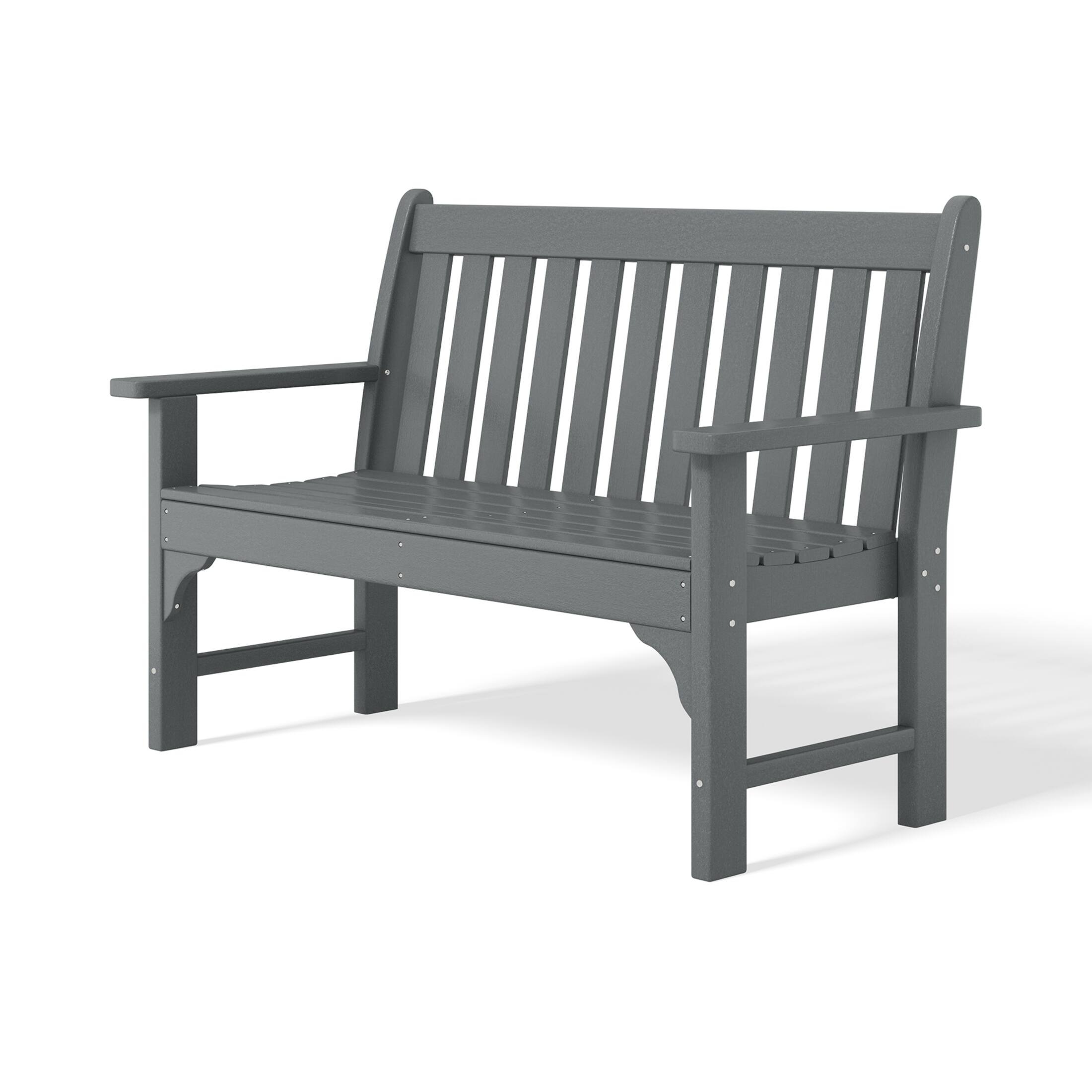 Alt View 3. WestinTrends - WestinTrends Malibu Outdoor 2-Person All-Weather HDPE Front Porch Garden Bench - Gray.