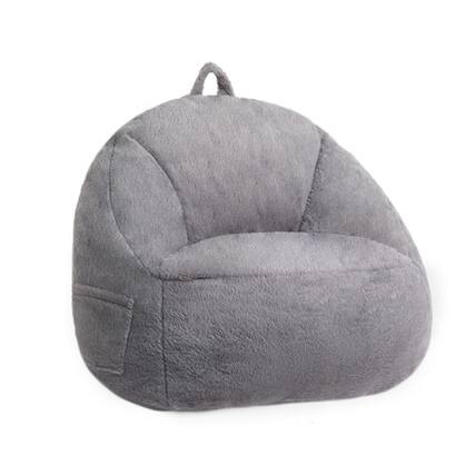 Front. JETRANSPORT - Bean Bag Chair Cute Unicorn-themed Sofa With Filler Cozy & Adorable Seating For Children's Bedroom/playro - Grey.
