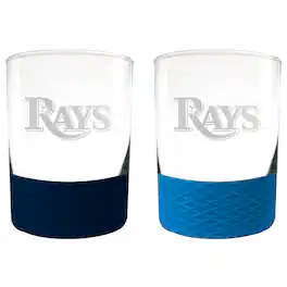 Great American Products - Tampa Bay Rays 14oz. Commissioner Rocks Glass Two-Piece Set - Multicolor