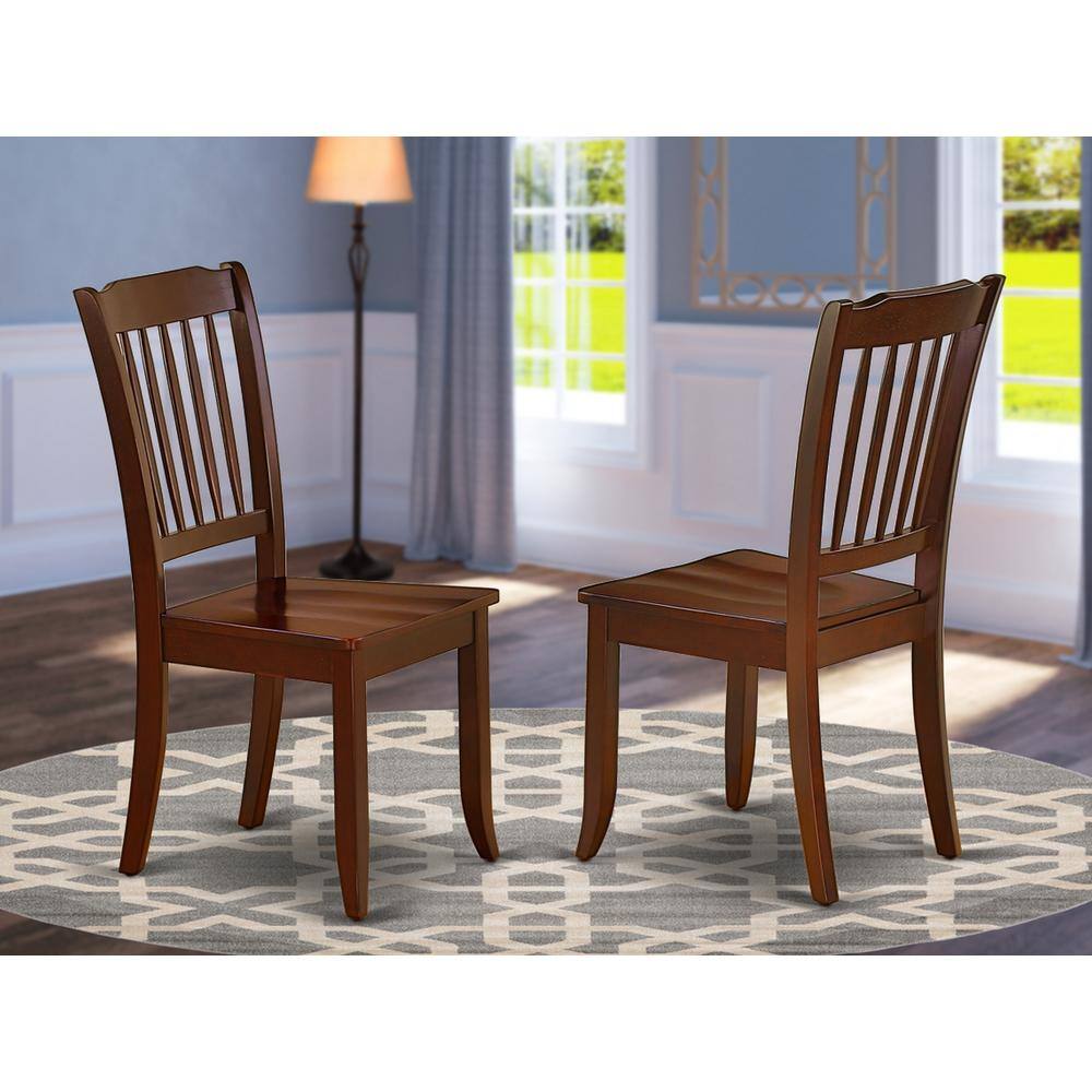 Angle. East West Furniture - Dining Chair Mahogany - Brown.