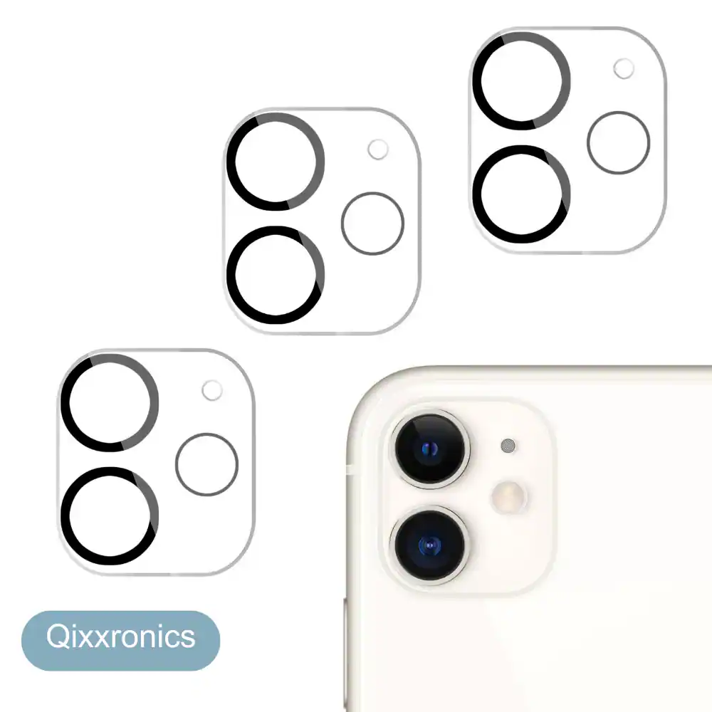 Alt View 1. Qixxronics - 3PCS for iPhone 11 Camera Lens Protector Tempered Glass Compatible with iPhone 11 [3-Pack] - Clear.