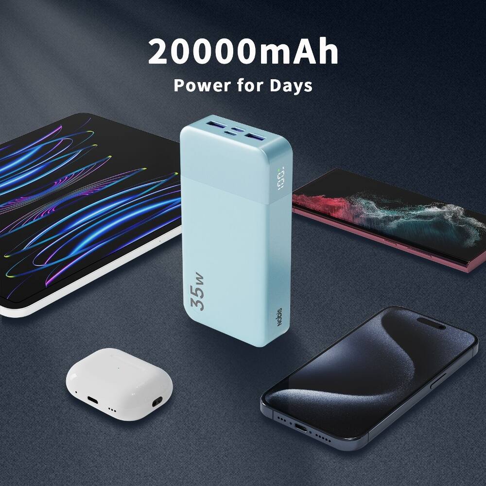 20000mAh Power for Days  
IDC.  
35w  
Nobis