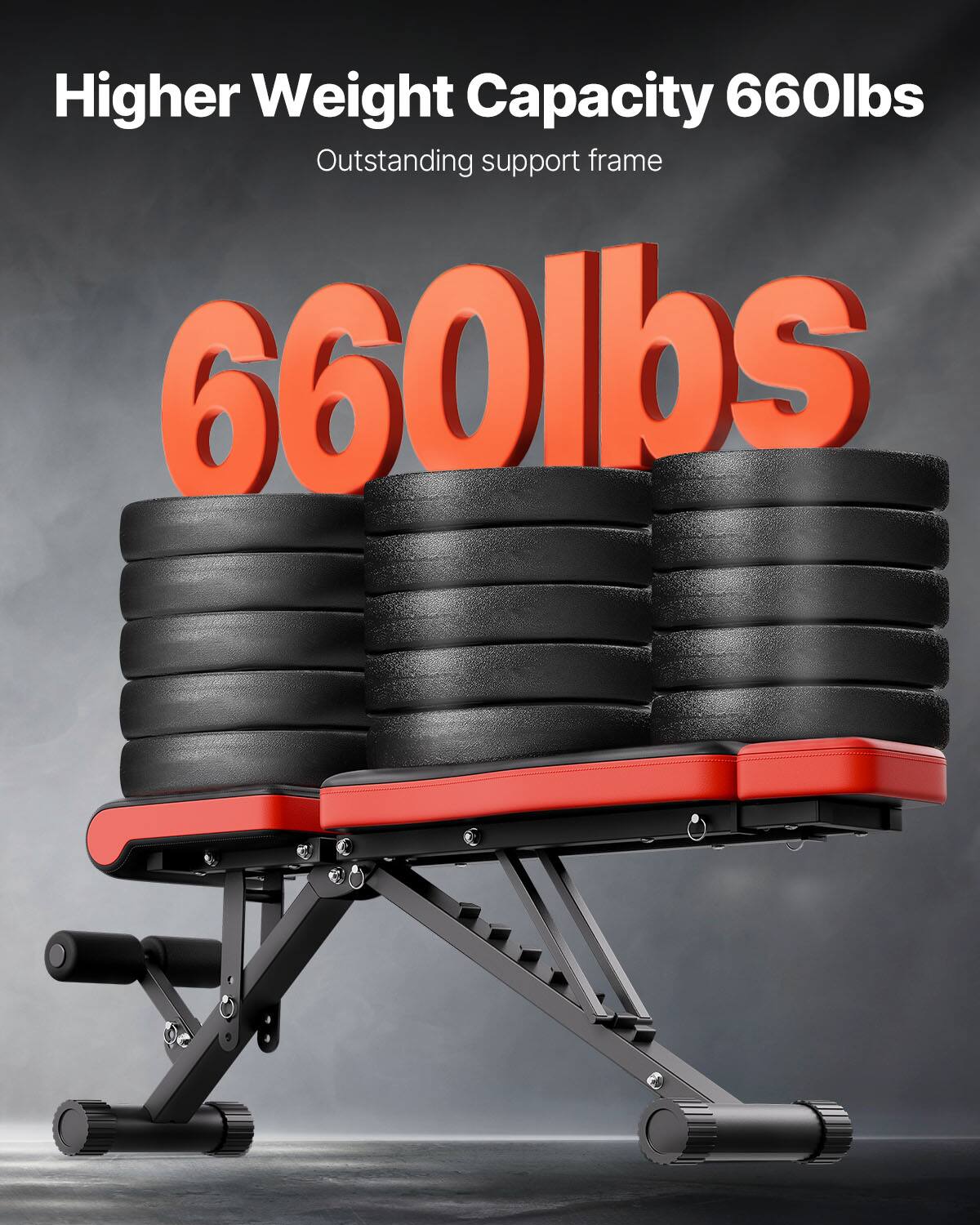 Higher Weight Capacity 660lbs  
Outstanding support frame  
660lbs