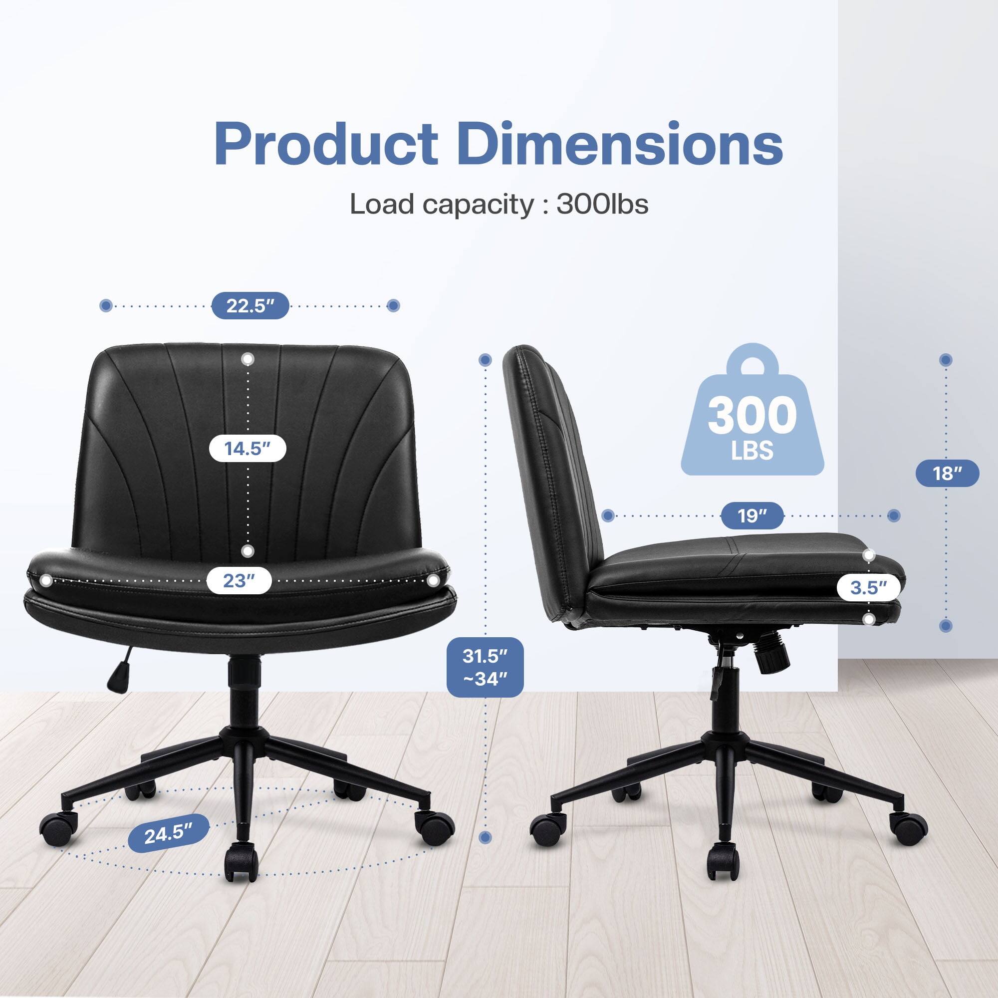 Product Dimensions  
Load capacity: 300lbs  
22.5"  
14.5"  
23"  
31.5" ~34"  
24.5"  
18"  
19"  
3.5"