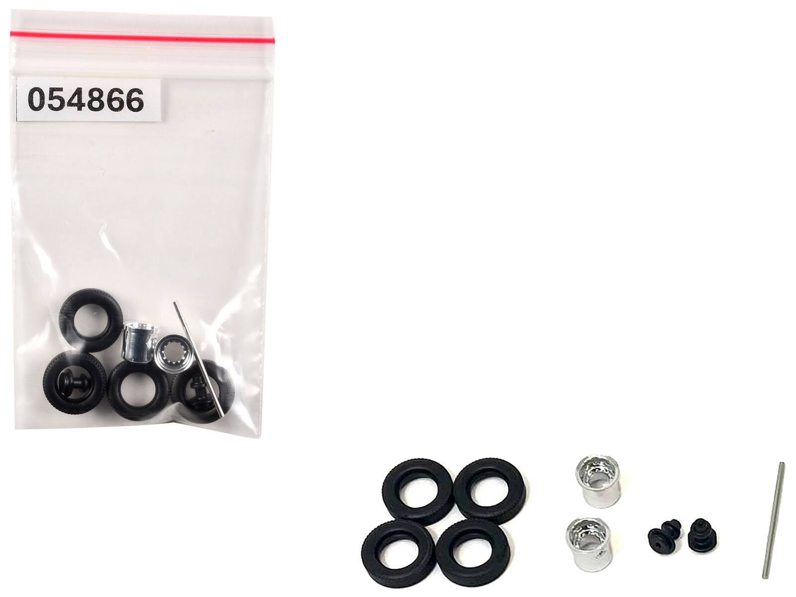 Front. Promotex - Rear Hypoid Wheelset Chrome 1/87 HO Plastic Model by Promotex.